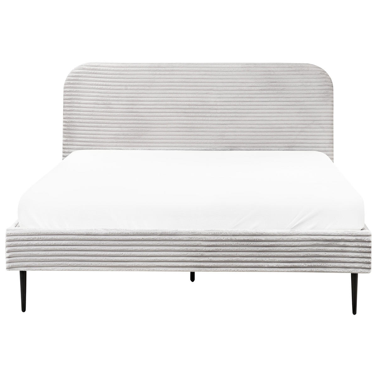 POLSTERBETT mit Lattenrost 160x200 cm Grau Flayat - Hellgrau, Textil (160/200cm) - Beliani