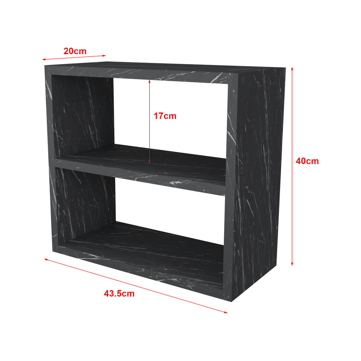 KÜCHENREGAL Hjo - Schwarz, Holzwerkstoff (43.5/40/20cm) - [en.casa]