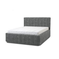 POLSTERBETT Calma Grande 180x200 in Plüsch Cement Green Gray - Graubraun, Holz (180/200cm) - Letti Moderni