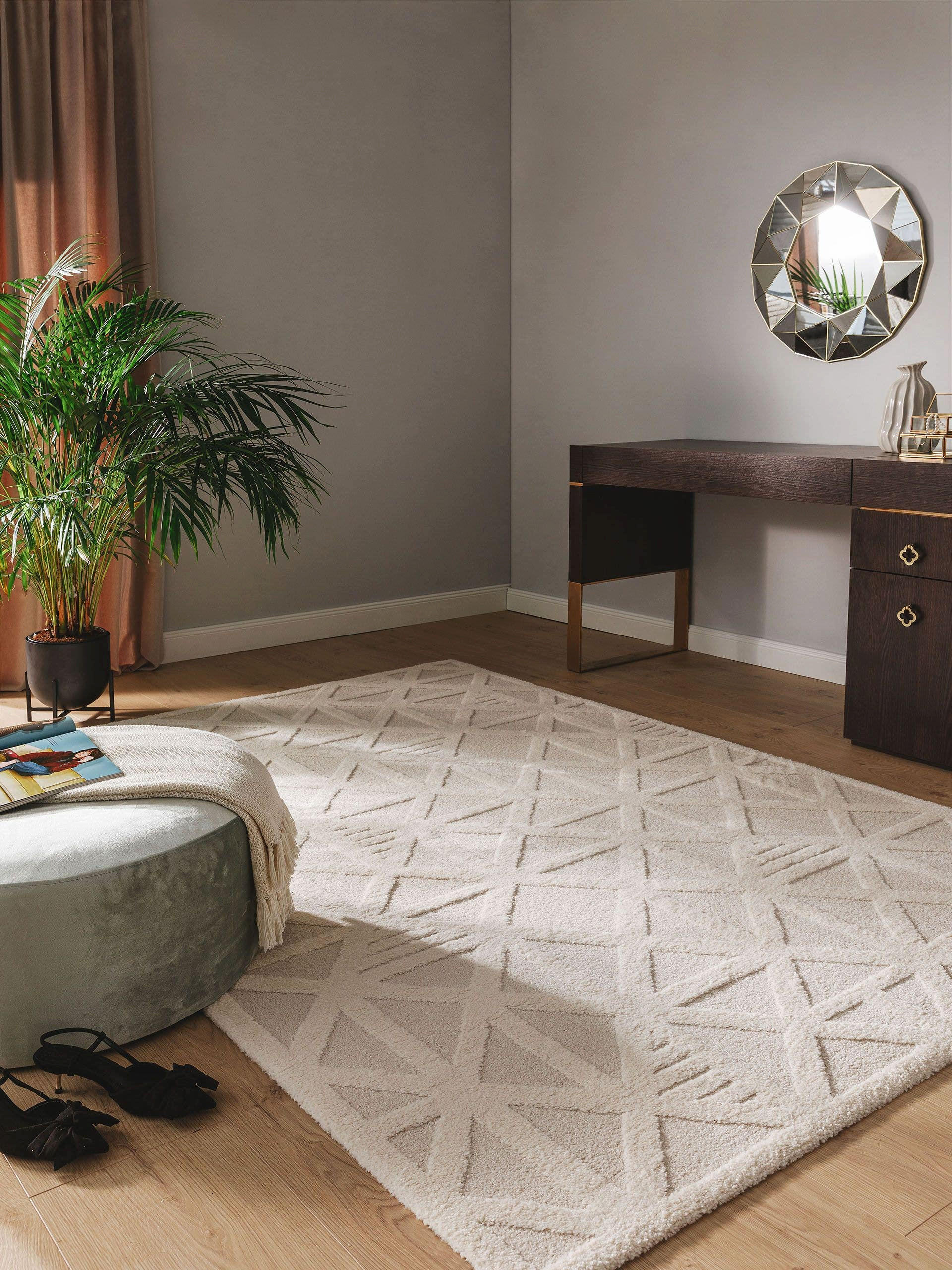 TEPPICH Eve Cream/Beige 140x200 cm - Creme, Textil (140/200cm) - benuta Nest