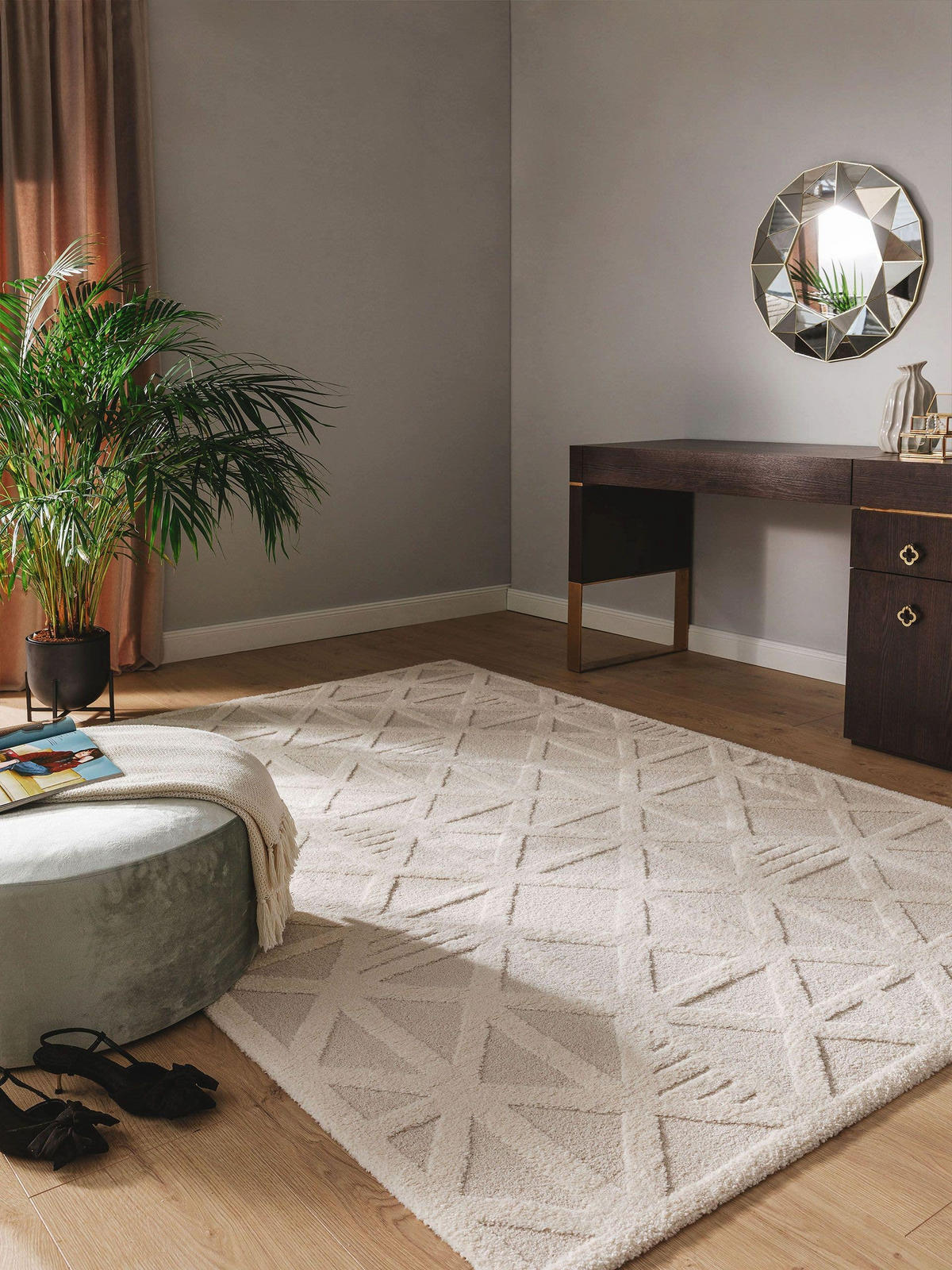 TEPPICH Eve Cream/Beige 200x290 cm - Creme, Textil (200/290cm) - benuta Nest