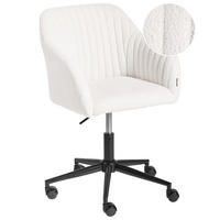 SCHREIBTISCHSTUHL Bouclé Cremeweiß Venice - Creme, Textil (64/79/64cm) - Beliani