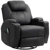 RELAXSESSEL mit Massagefunktion, Elektrisch Fernsehsessel mit Liegefunktion - Schwarz, Metall (99/106/89cm) - HOMCOM