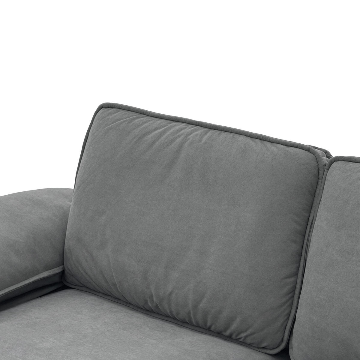 2-SITZER SOFA Samt Grau mit Stauraum - Grau, Holzwerkstoff/Kunststoff (201/89/91cm) - WISHDOR