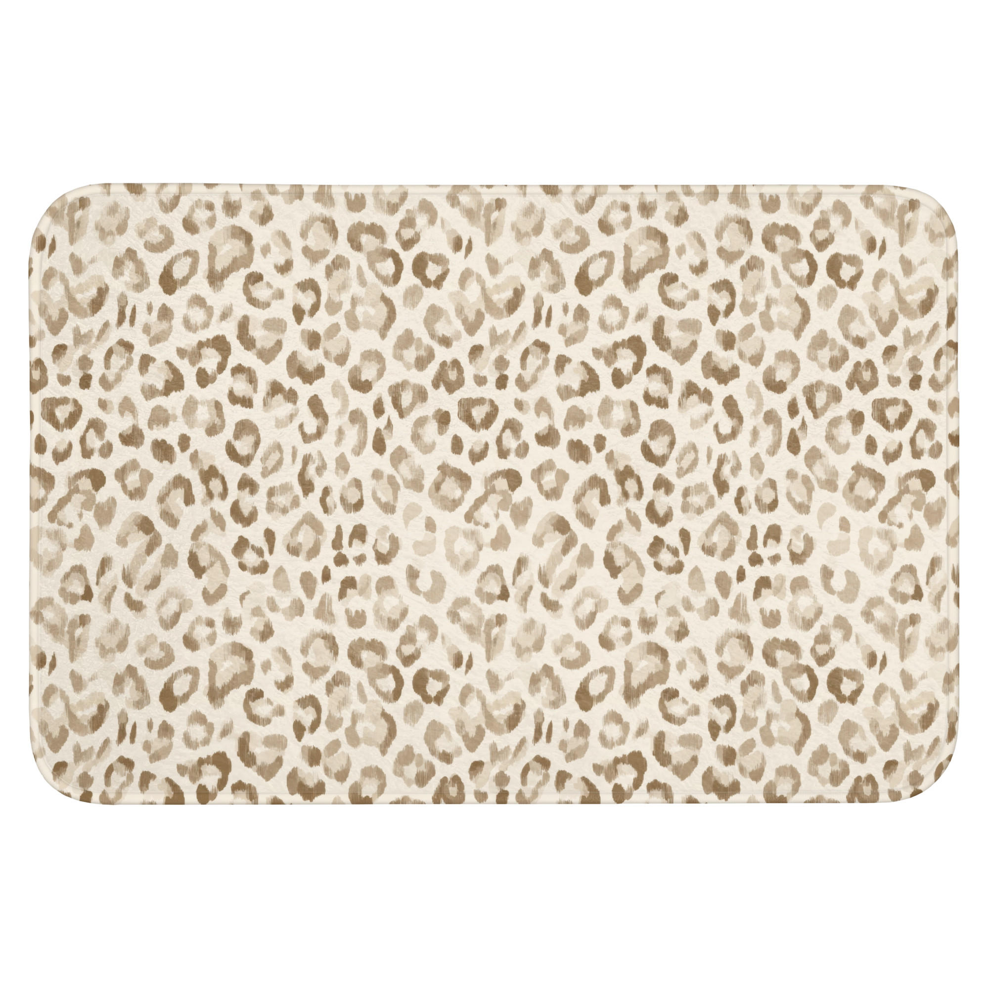 BADEMATTE Leopard - Klassisch - Beige Badvorleger 90x60 cm - Hellbraun, Kunststoff/Textil (90/60cm) - OnlyWow