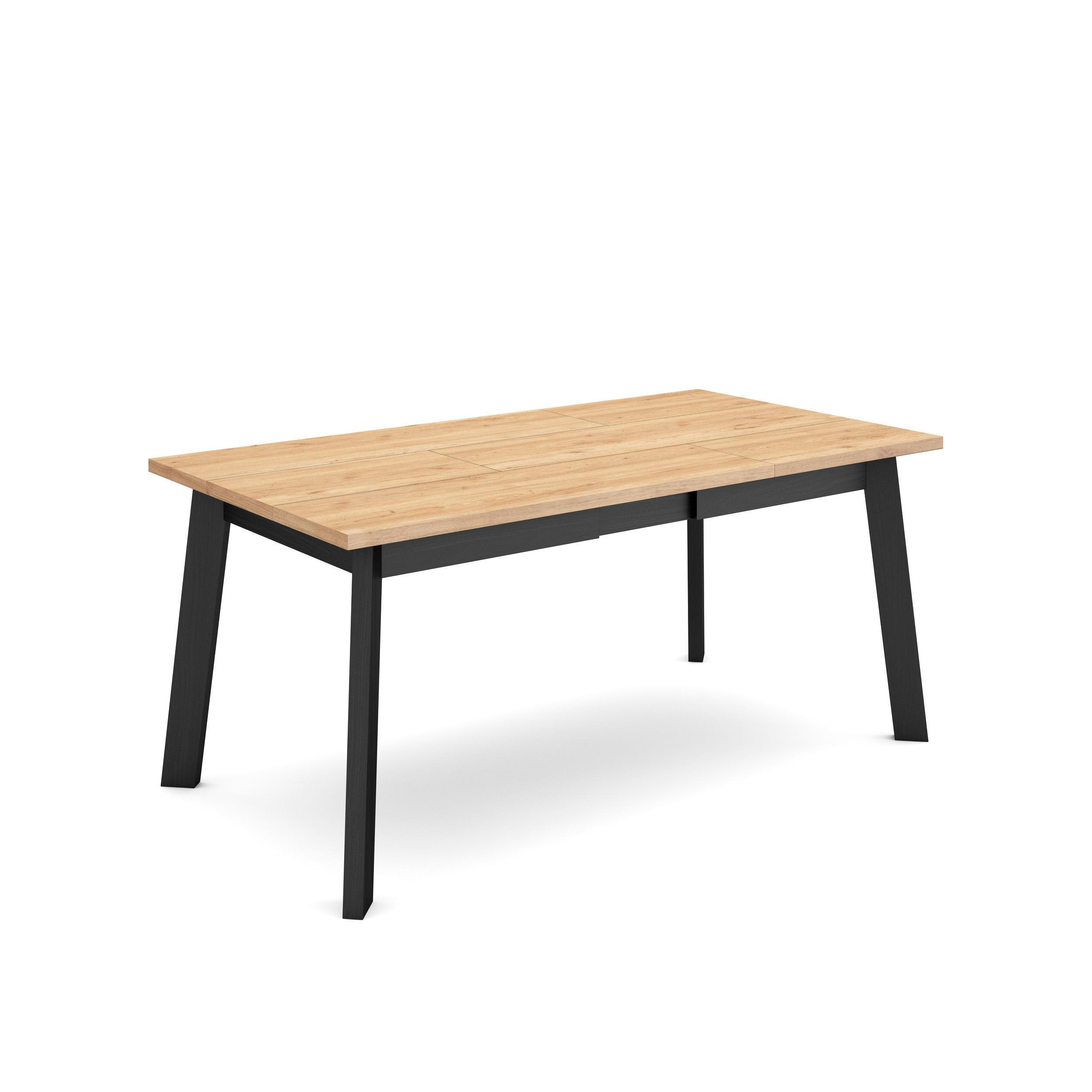 Skraut Home Esstisch Eiche, Schwarz 167x75x90 cm