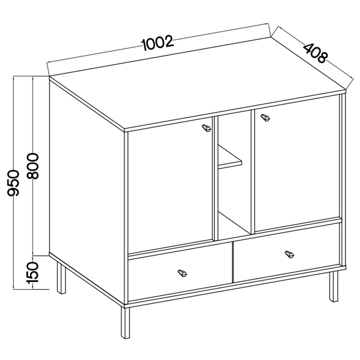 SIDEBOARD Oktio Schwarz-Graphit 100 cm - Goldfarben/Schwarz, Holzwerkstoff/Metall (100.2/95/40.8cm) - Selsey