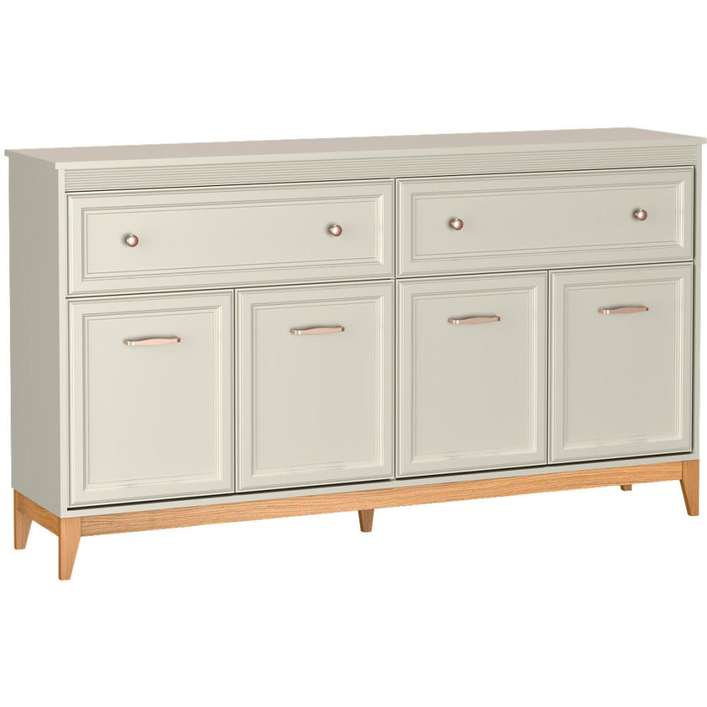 KOMMODE Charlott mit 2 Schubladen und 4 Türen - Kaschmir/Eichefarben, Holz/Holzwerkstoff (179/100/40.5cm) - Beautysofa