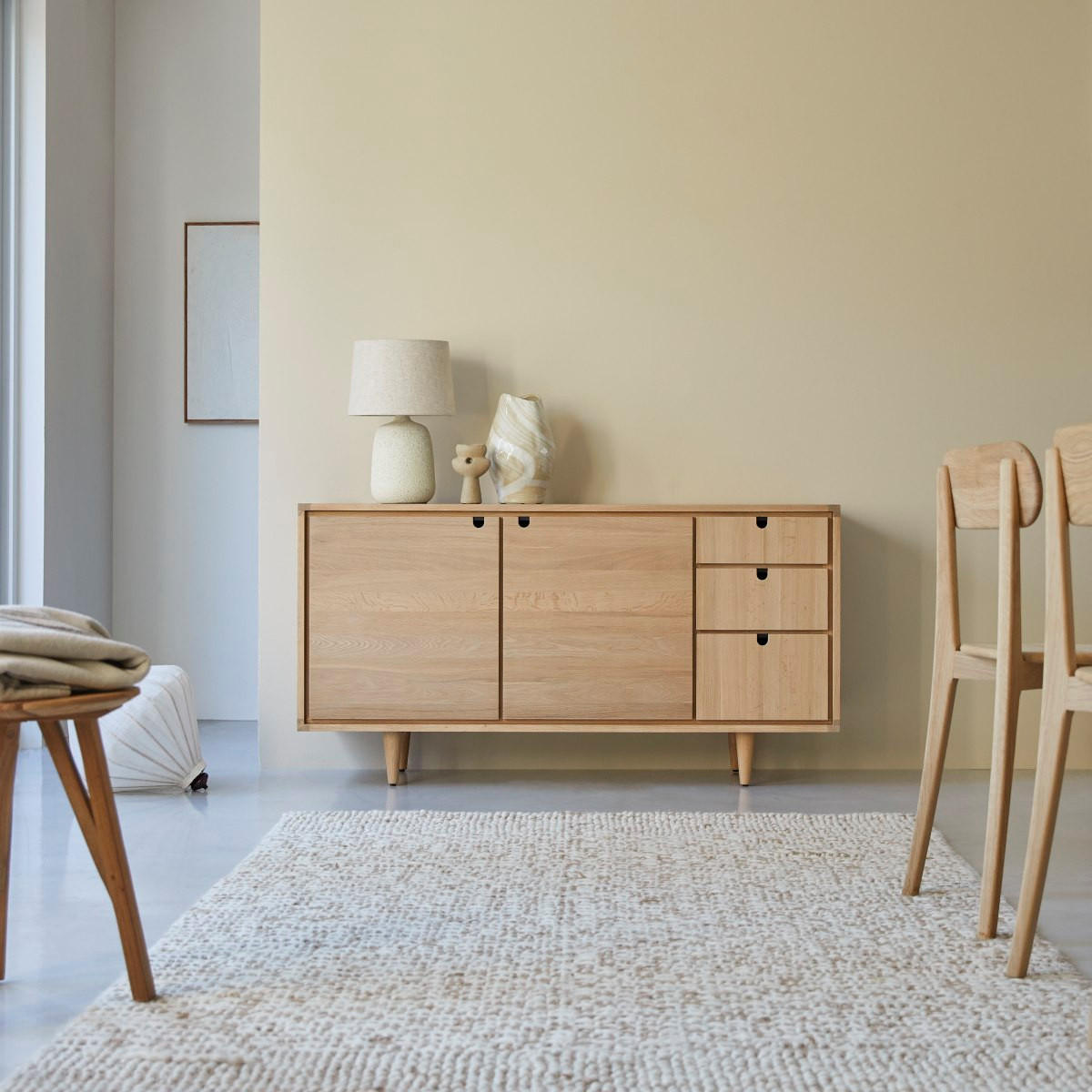 SIDEBOARD Jonàk Natur aus Eiche - Naturfarben, Holz (145/76/45cm) - Tikamoon