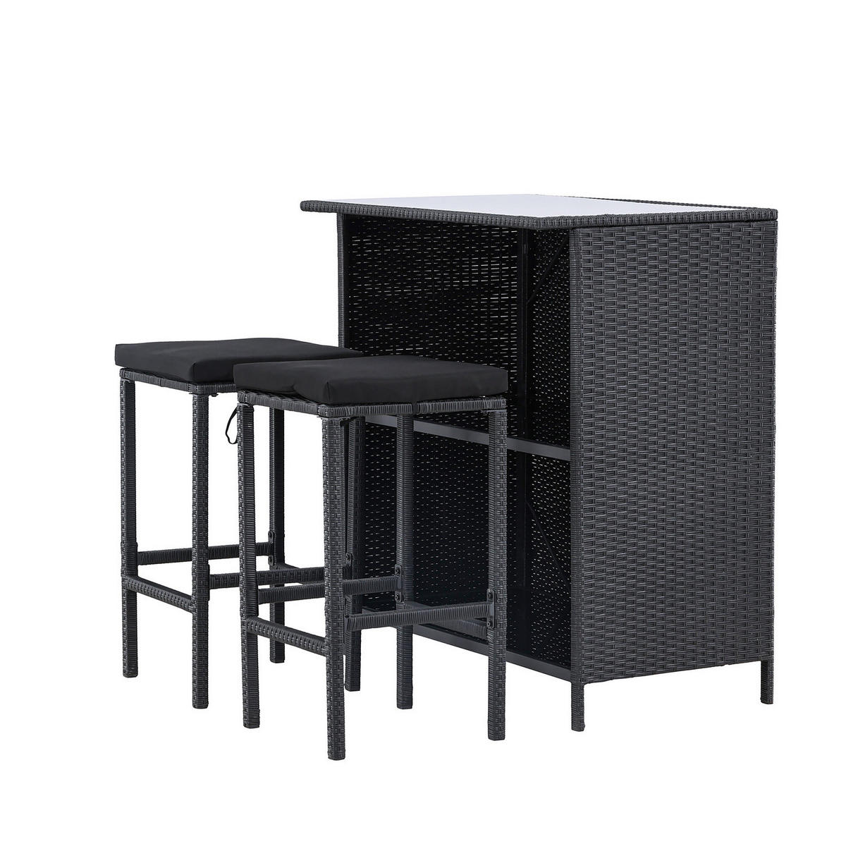 OUTDOOR BARLOUNGE - Schwarz - Polyethylen - 60 x 105 x 100 cm - Schwarz, Kunststoff - home24