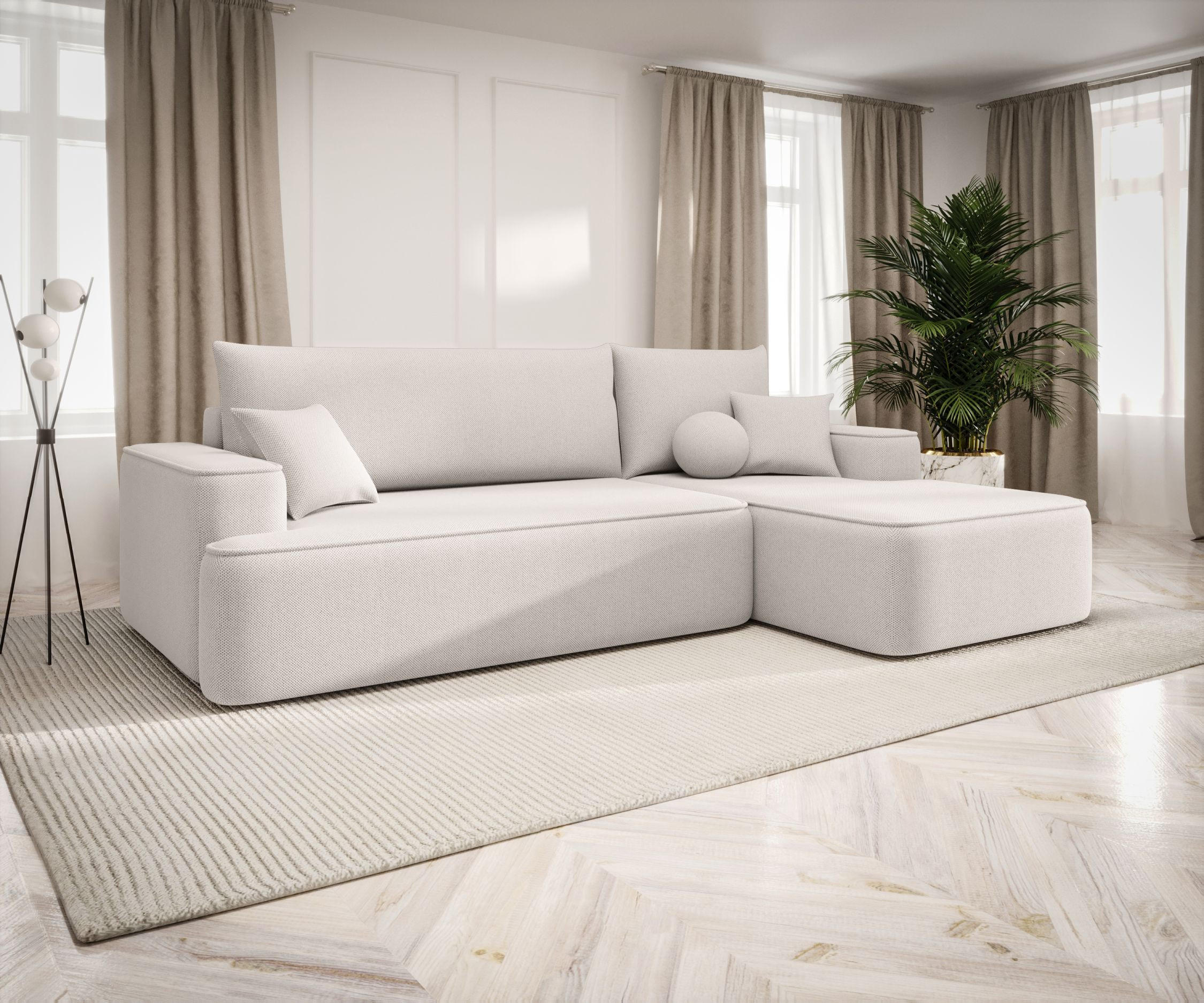 ECKSOFA mit Schlaffunktion FIGO Curio 02 Rechts - Creme, Textil (250/150cm) - Bedante