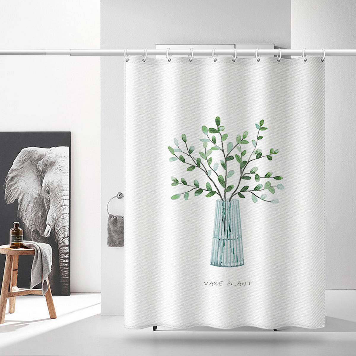 DUSCHVORHANG 180 x 180 cm schimmelresistent wasserdicht mit Haken fürs Badezimmer - Weiß, Textil (180/180cm) - MCBOSON