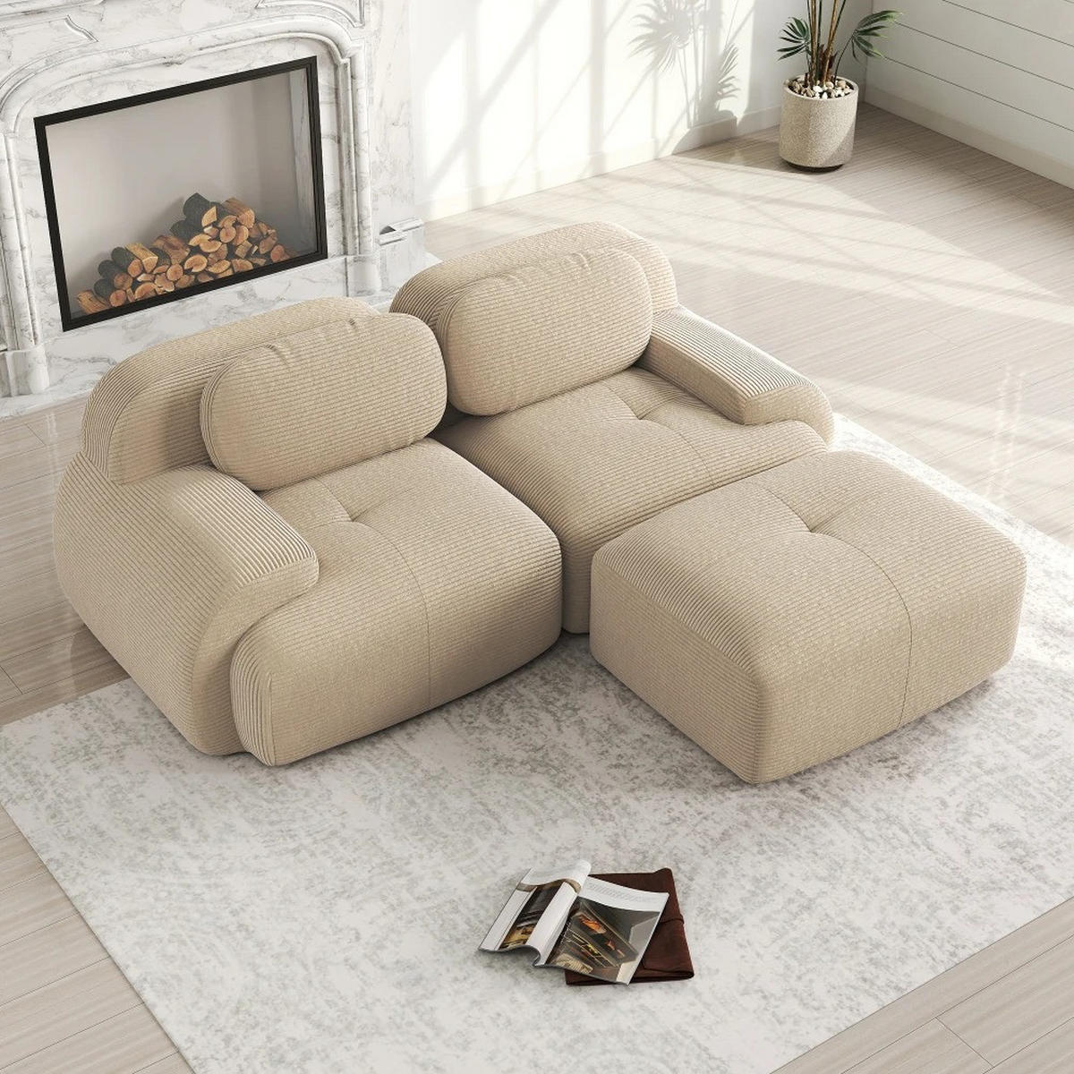 LOUNGEGARNITUR PE-Polyrattan Schwarz, Sofa mit Tisch - Schwarz, Textil - Kaket