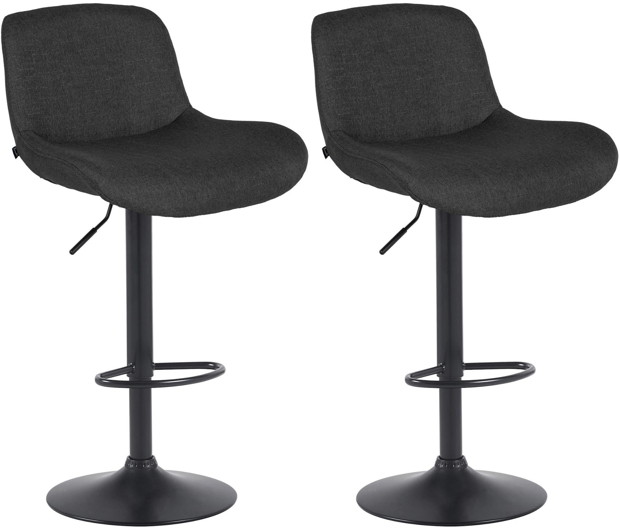BARHOCKER 2er Set Stoff Schwarz - Schwarz, Textil/Metall (50/85/50cm) - CLP