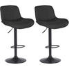 BARHOCKER 2er Set Stoff Schwarz - Schwarz, Textil/Metall (50/85/50cm) - CLP