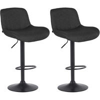 BARHOCKER 2er Set Stoff Schwarz - Schwarz, Textil/Metall (50/85/50cm) - CLP