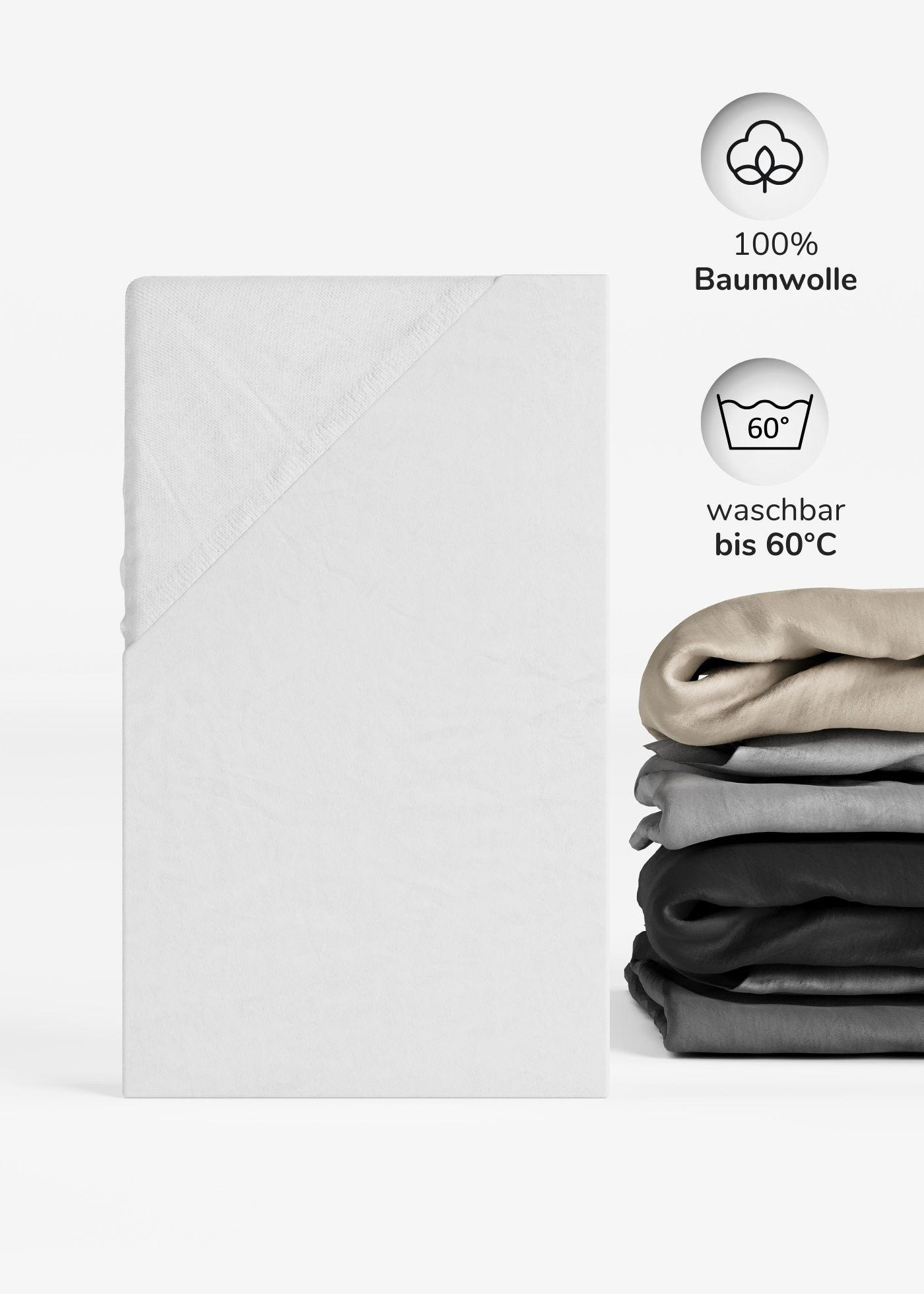 SPANNBETTLAKEN 75x100 cm Jersey weiß | Spannbetttuch für Laufgitter & Babymatratzen - Weiß, Textil (75/100cm) - Sämann – make a difference.