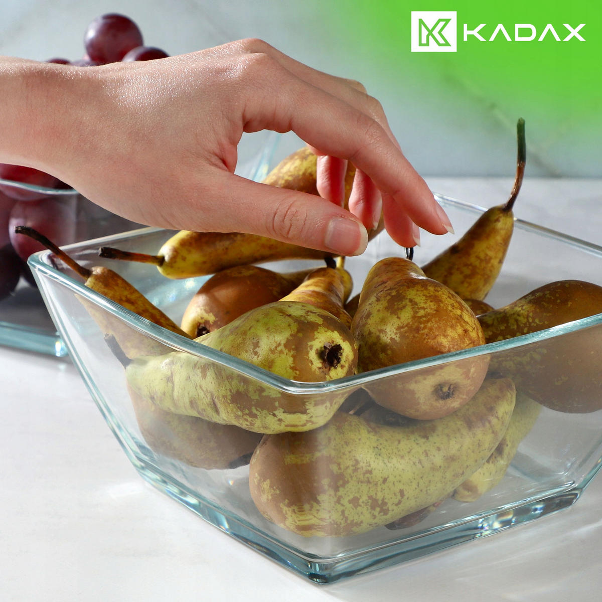 SALATSCHÜSSEL, Quadratisch, 19 cm, 2 Stück - Transparent, Glas (19cm) - KADAX