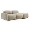 3-SITZER SOFA Rechts Bouclé Stoff Beige - Beige/Braun, Holz/Textil (258/73/95cm) - Makamii