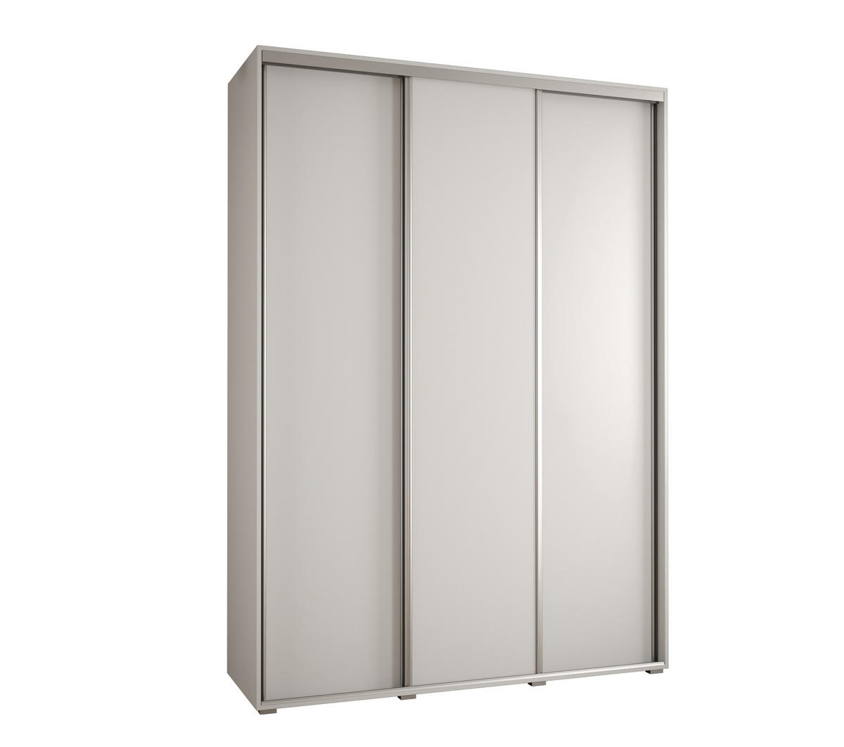SCHWEBETÜRENSCHRANK 235,2/170/45 3-türig - Silberfarben/Weiß, Holz/Metall (170/235/45cm) - Abiks Möbel