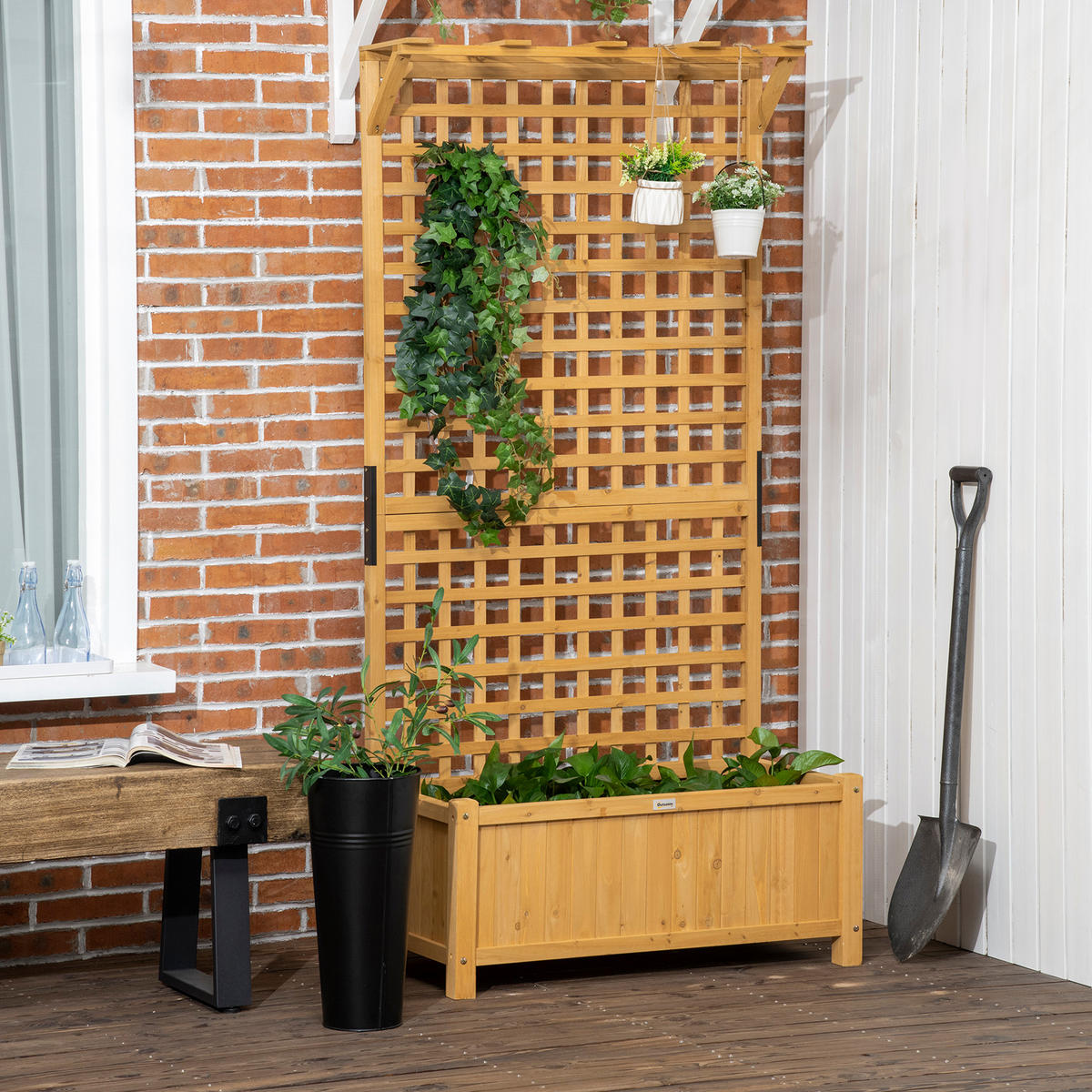 HOCHBEET 90x45x183 cm Holz Spalier - Gelb, Holz (90/183/45cm) - Fortuna Lai