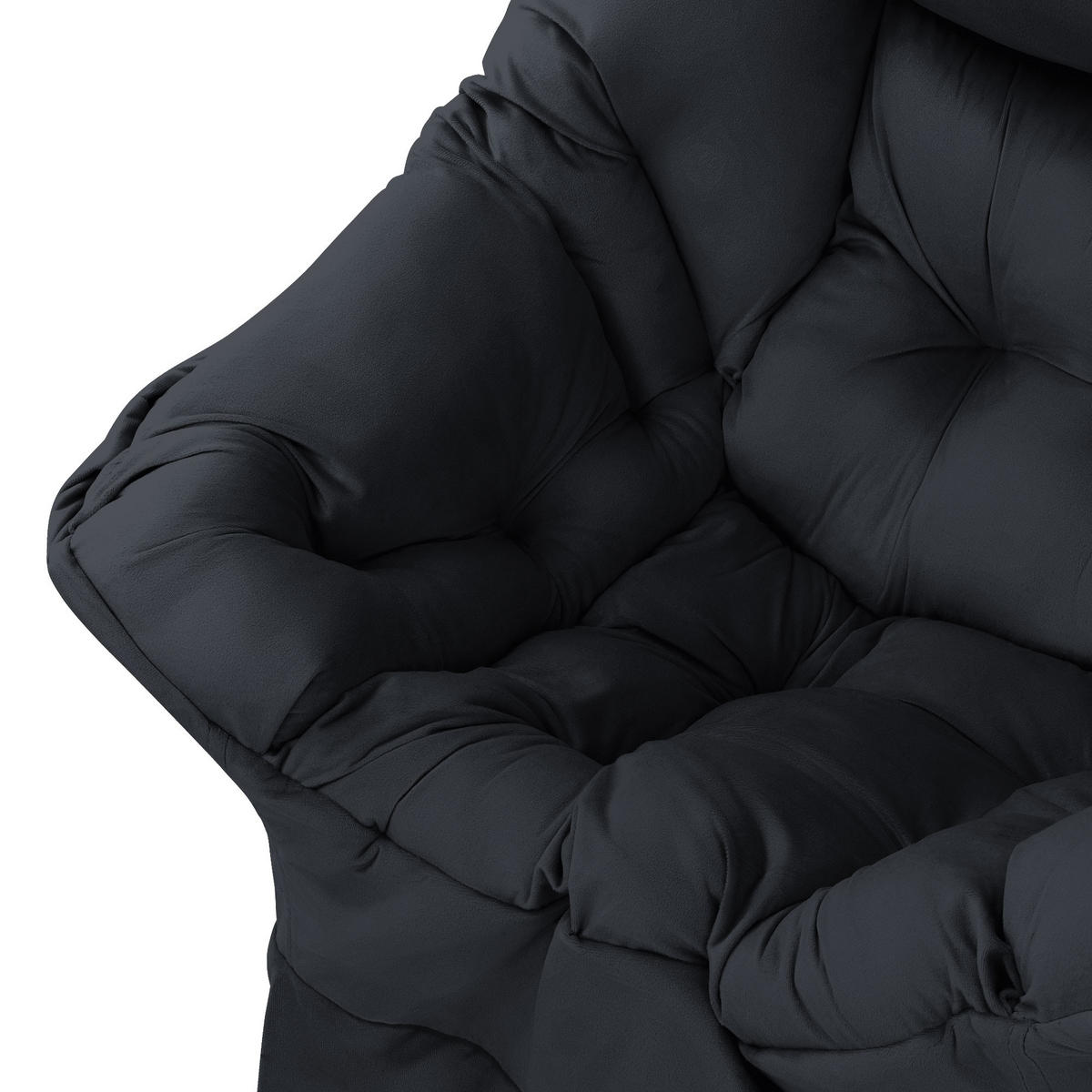RELAXSESSEL Samt Schwarz - Schwarz, Metall (97/95/82cm) - ML-DESIGN