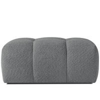 POUF RAVIA, Bouclé, Dunkelgrau - Dunkelgrau, Holz/Textil (96/45/50cm) - KONSIMO®