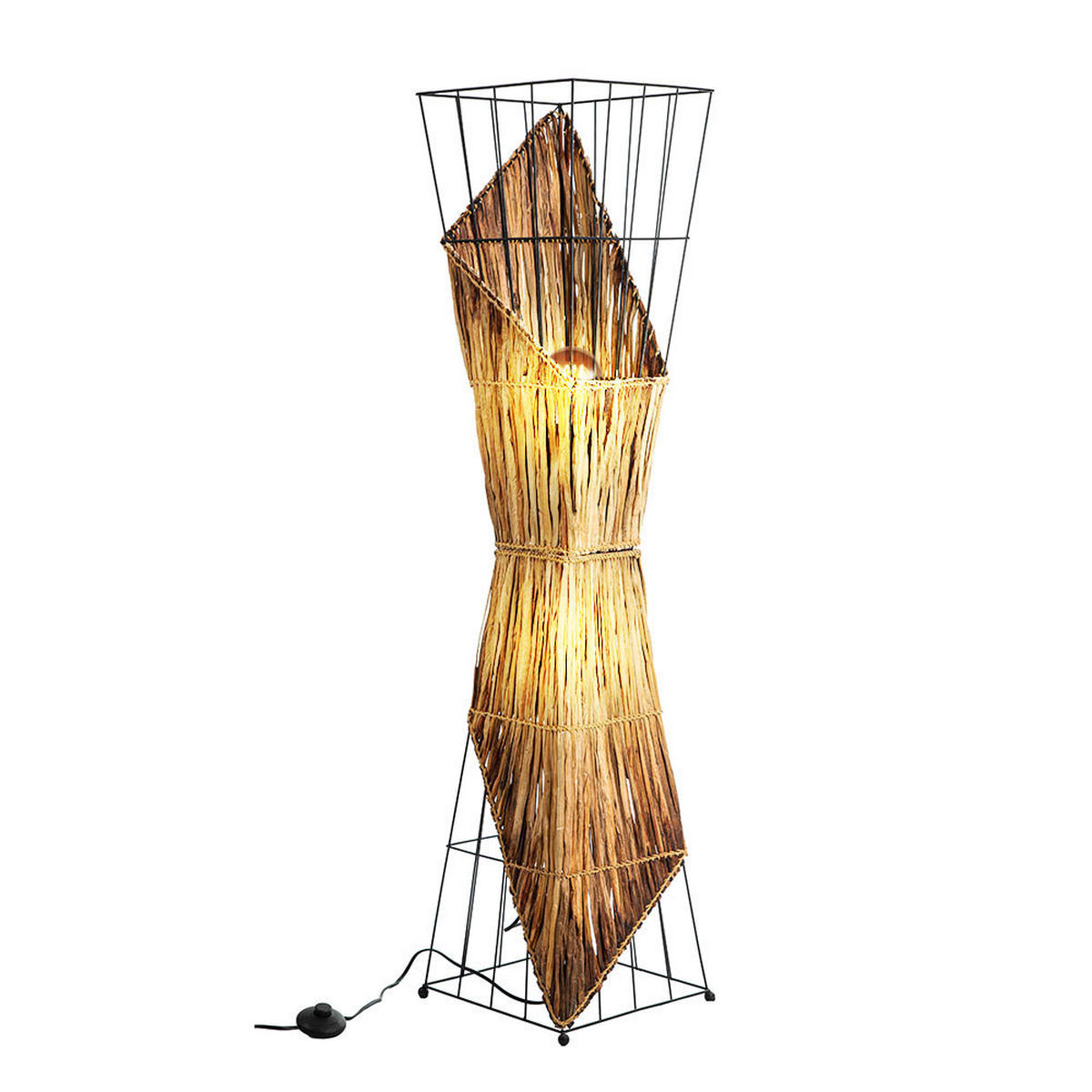 LED STEHLEUCHTE Holz Schwarz - Schwarz, Holz (27/27/130cm) - Nowa