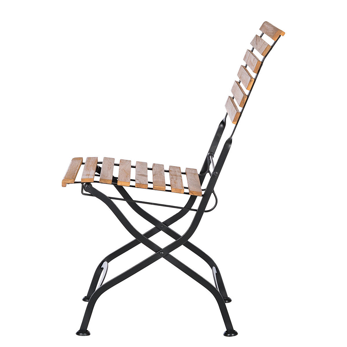 GARTENSTUHL - Akazie massiv / Stahl - Akazie / Schwarz - 2er-Set - Schwarz/Akaziefarben, Holz/Metall (43/89/52cm) - home24