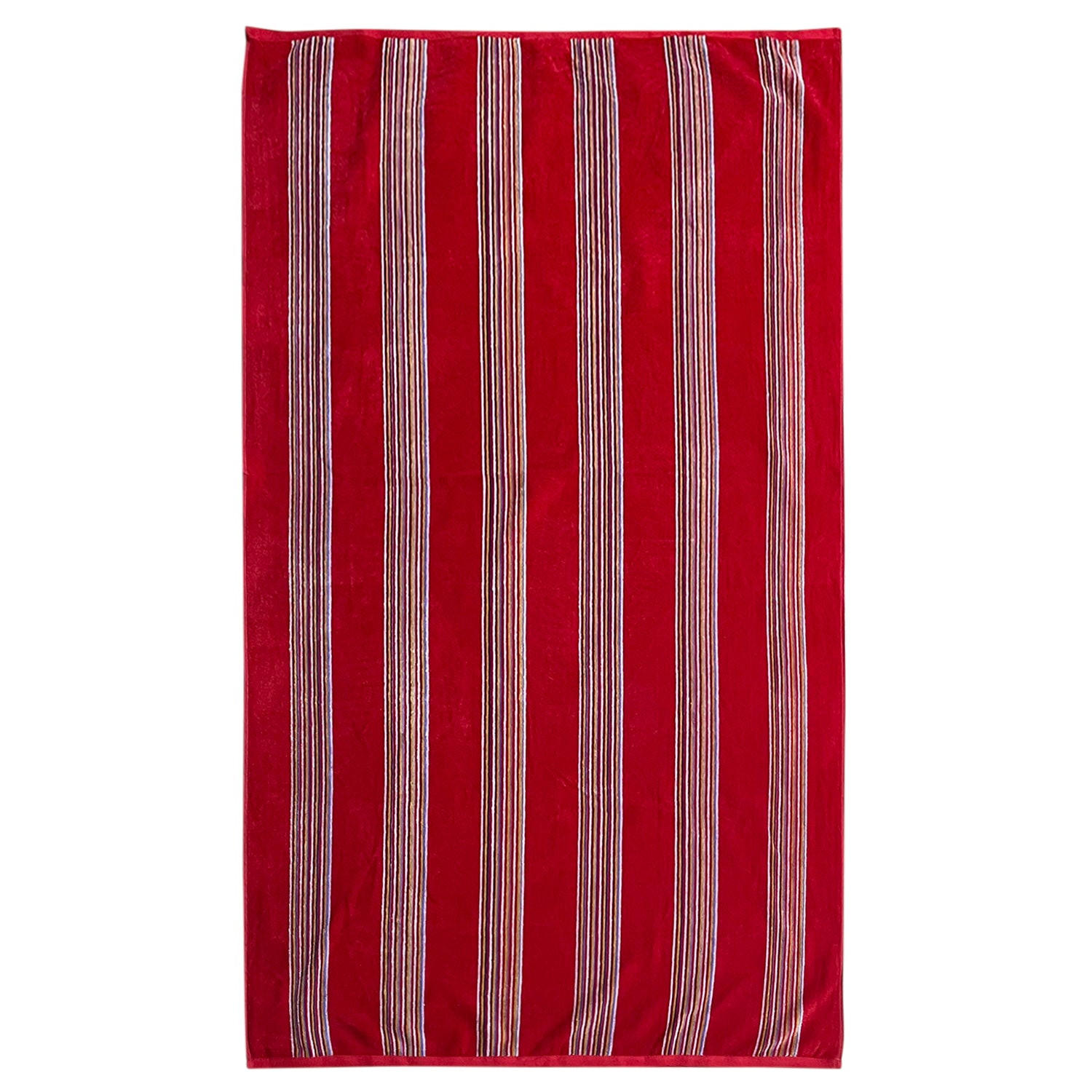 STRANDTUCH Frottee Velours Jacquard Milonga Rot 70x140 400g/m² - Rot, Textil (70/140cm) - LE COMPTOIR DE LA PLAGE