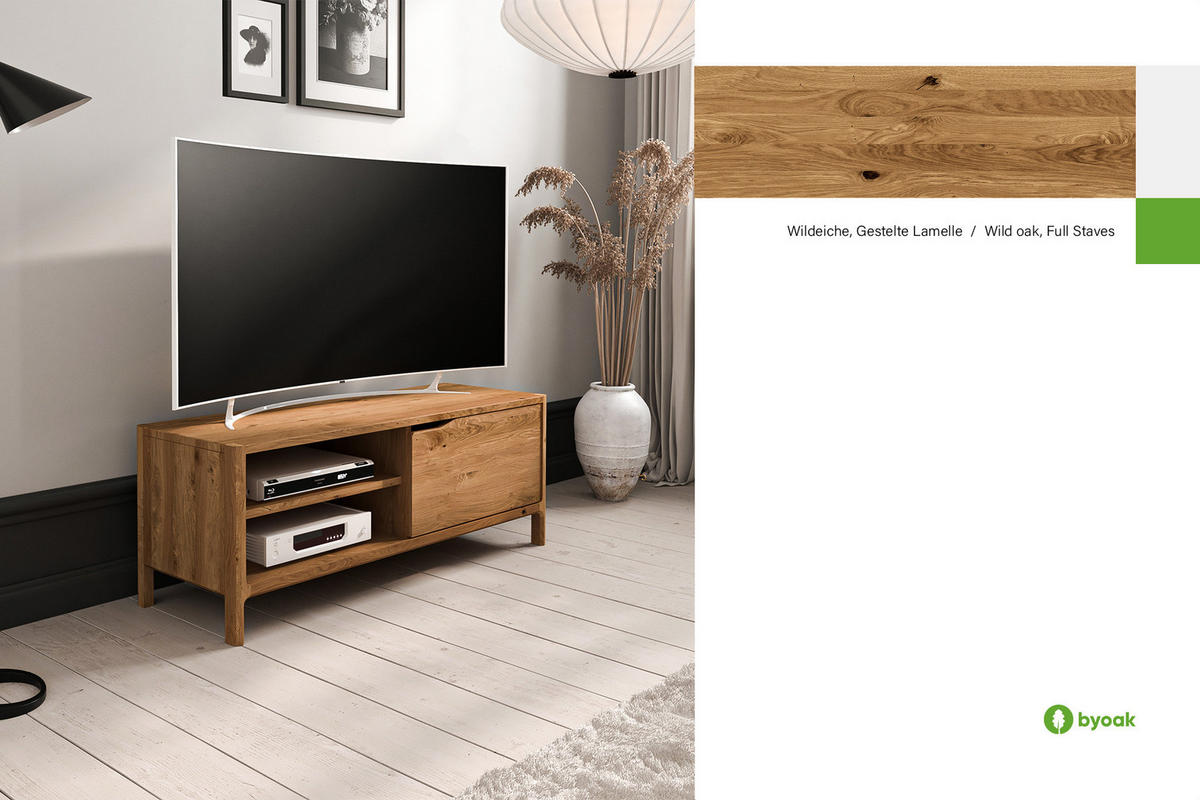 TV-SCHRANK PAUL Wildeiche - Wildeiche, Holz (111/48/50cm) - byoak