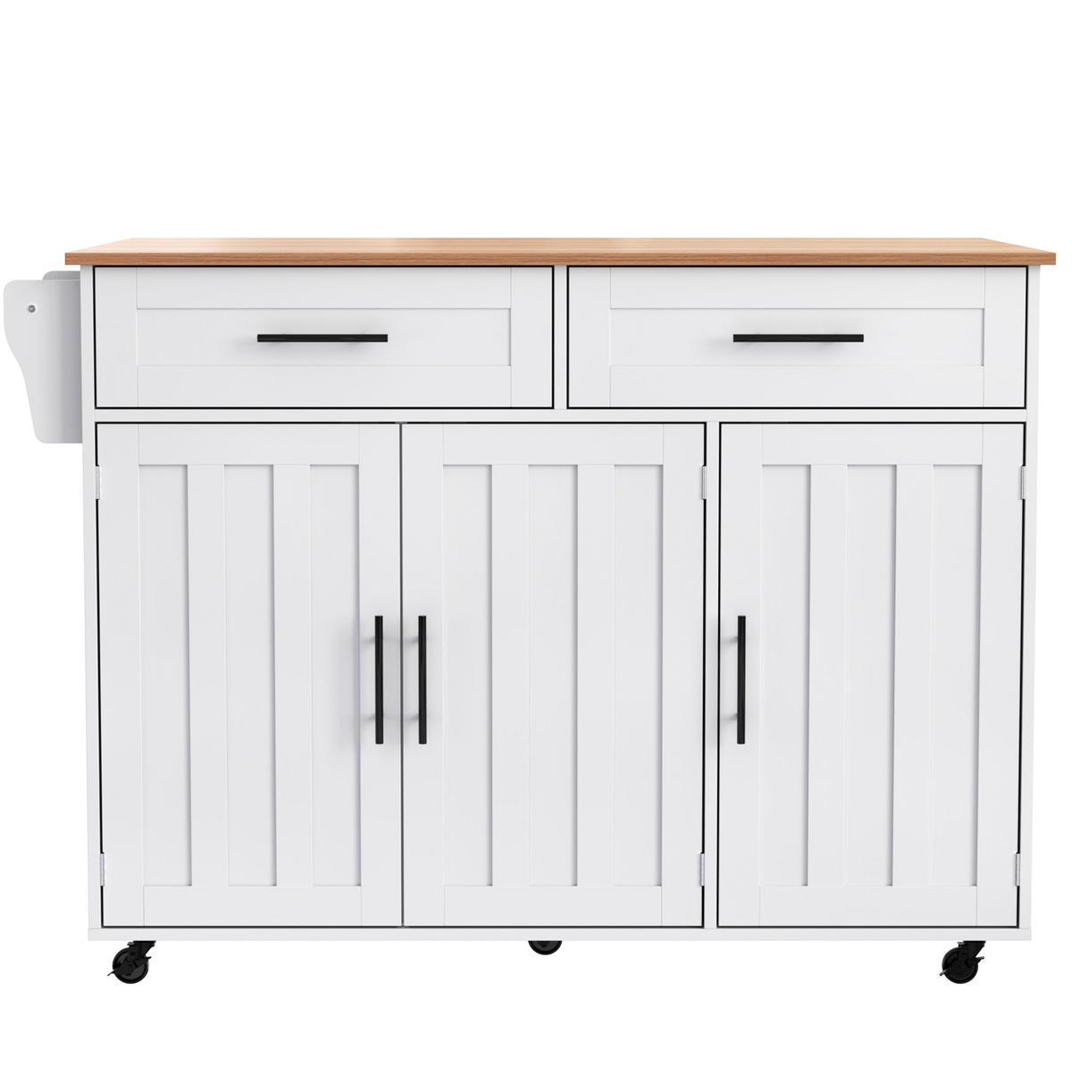 KÜCHENINSEL mit Klapptischplatte 129 x 71 x 91,5 cm MDF Weiß - Weiß, Holz (46/91.5/129cm) - Beauniv