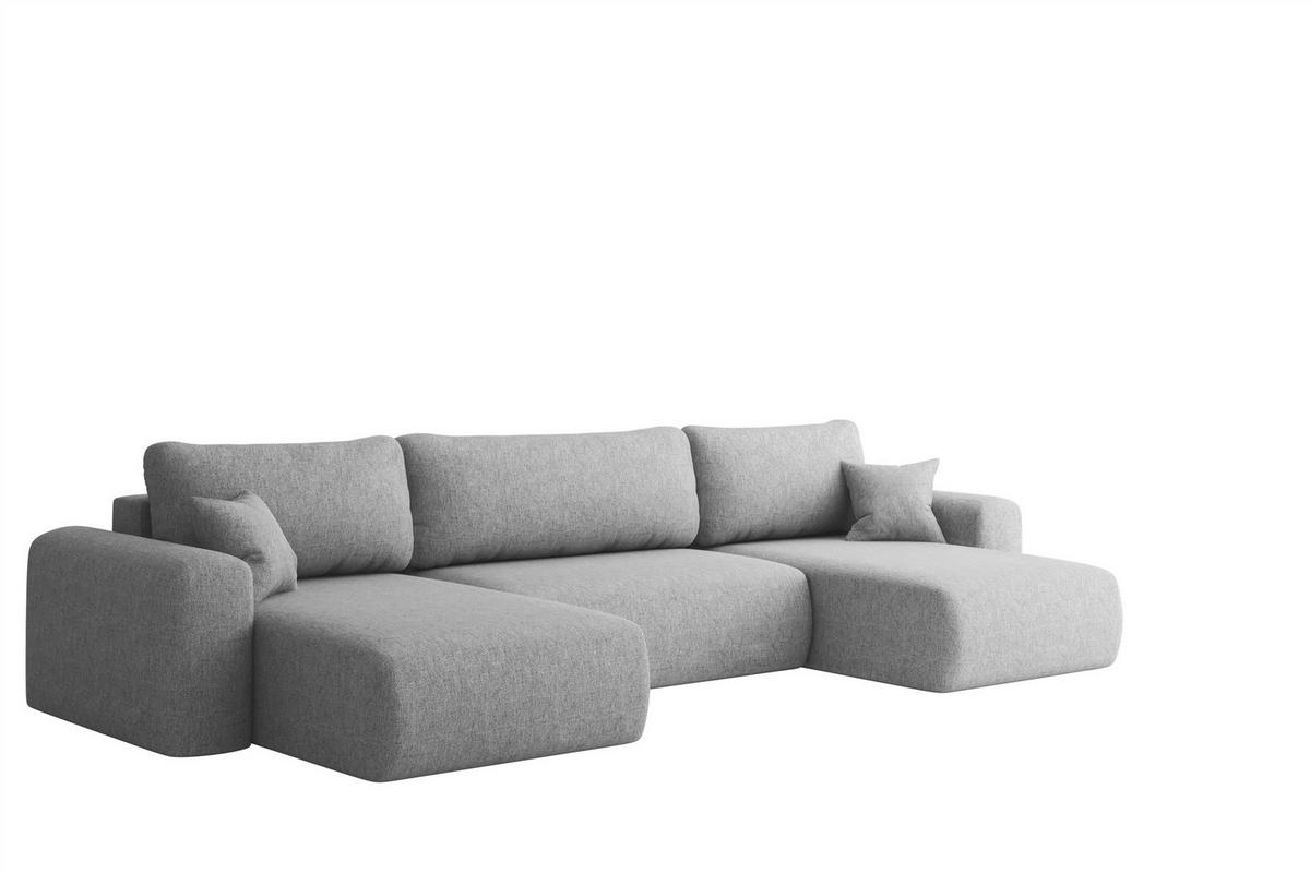 WOHNLANDSCHAFT Flora In Verita - Hellgrau, Holzwerkstoff/Textil (362/83/145cm) - Fun Möbel