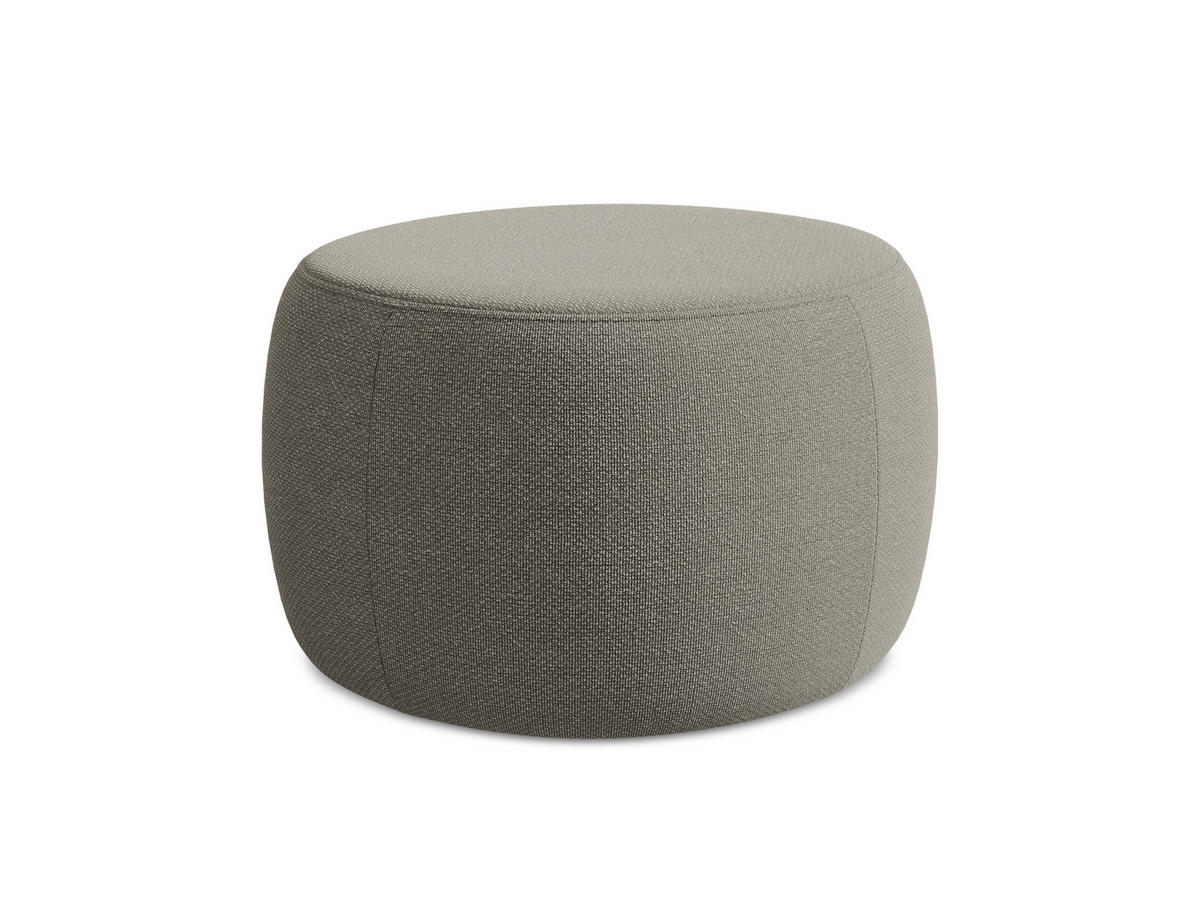 POUF Bouclé Stoff Grau - Schwarz/Grau, Kunststoff/Textil (76/44/67cm) - Makamii
