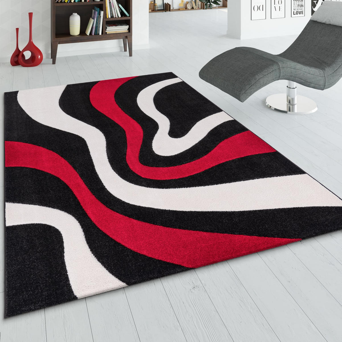 KURZFLORTEPPICH 200/290 cm Diamond 760 - Rot, Kunststoff (200/290cm) - Paco Home