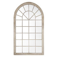 WANDSPIEGEL beige Fensteroptik 77/130 cm Trevol - Beige, Metall (77/130/5cm) - Beliani