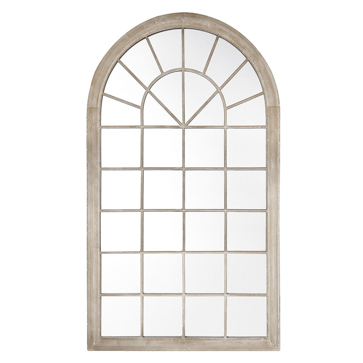 WANDSPIEGEL beige Fensteroptik 77/130 cm Trevol - Beige, Metall (77/130/5cm) - Beliani