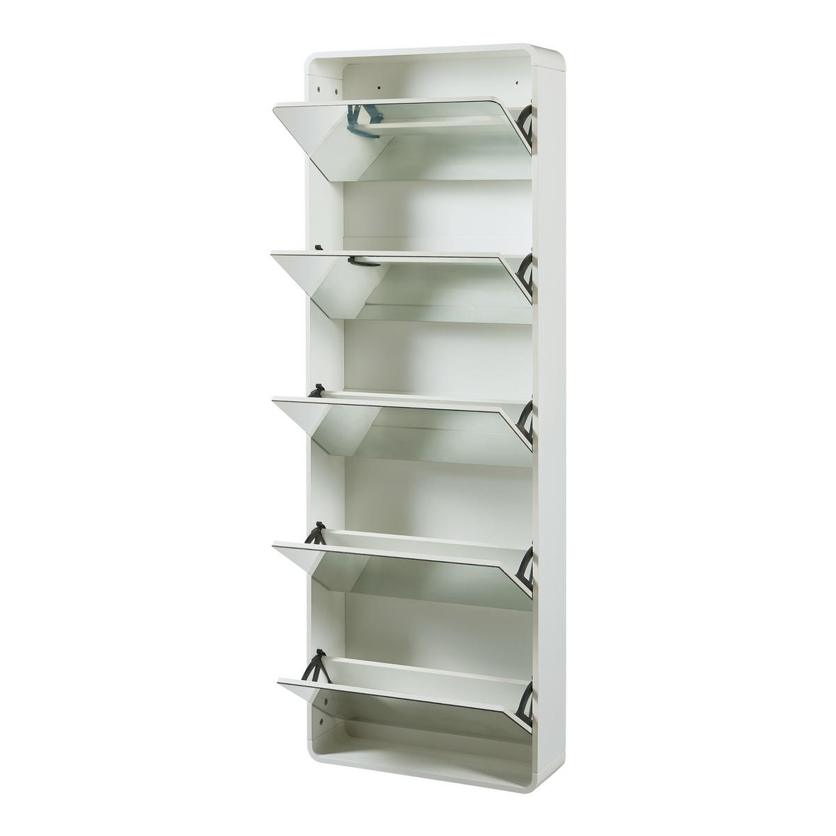 SCHUHKIPPER Aure - Weiß, Glas/Holz (63/180/19.5cm) - [en.casa]