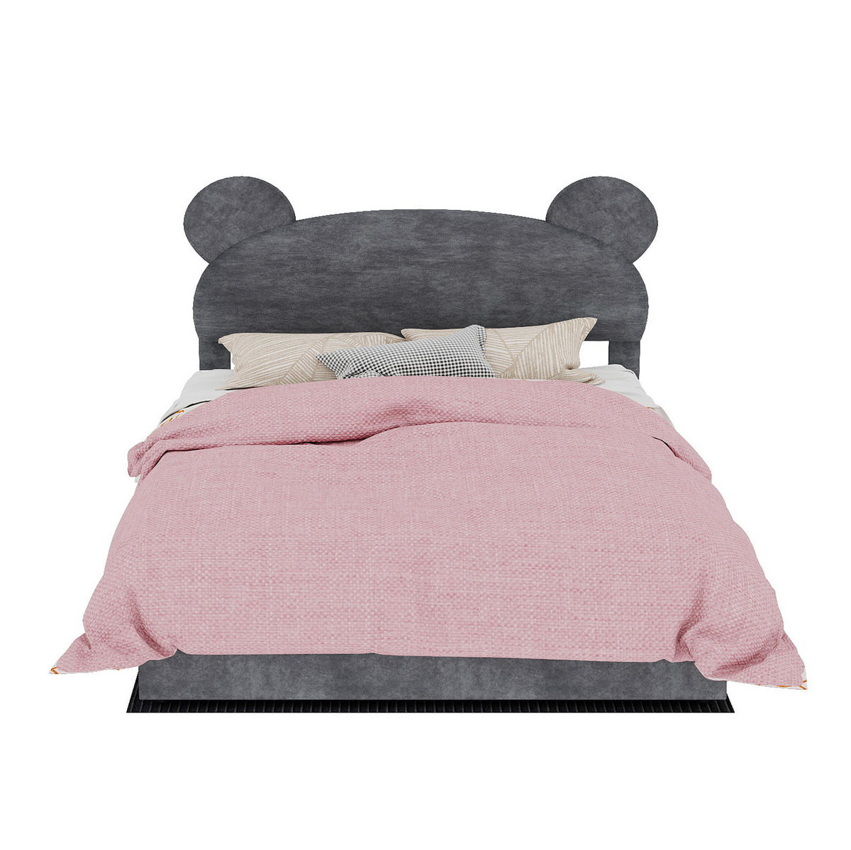 POLSTERBETT 140/200 cm mit Bettkasten, Samtbezug und Matratze, Grau - Grau, Textil (140/200cm) - Redom