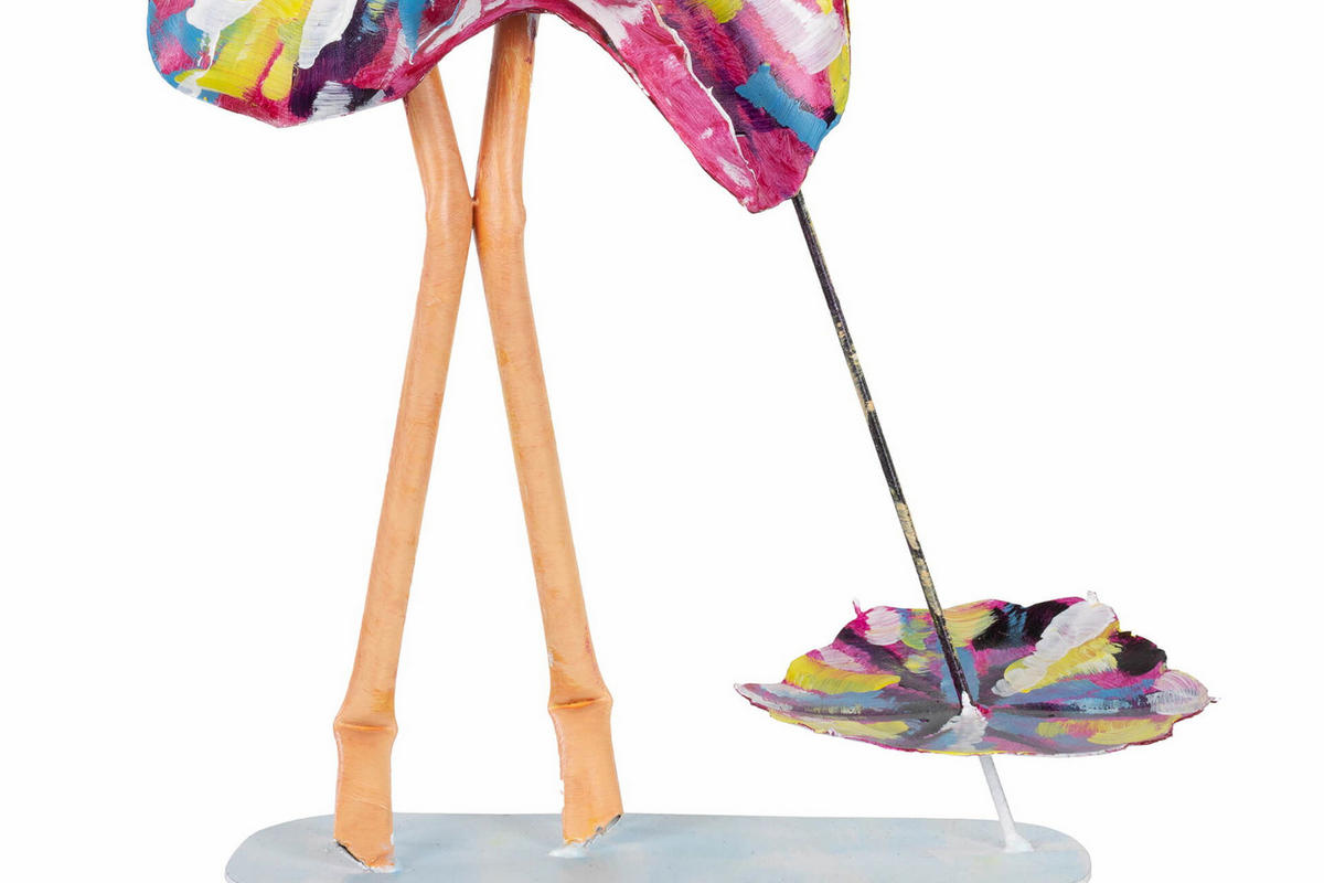 METALLSKULPTUR Bunt 59/35,5 cm - Beige/Multicolor, Metall (1.3/35.5/16cm) - KUNSTLOFT