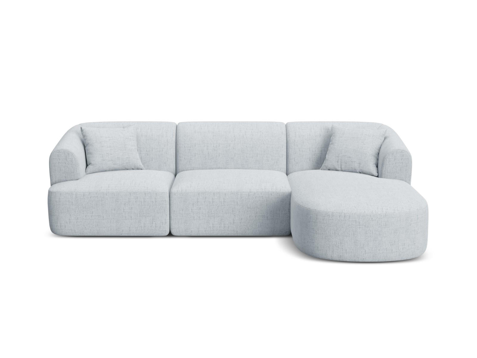 MODULARES-ECKSOFA rechts Campi aus strukturiertem Stoff hellgrau 4 Sitzplätze - Hellgrau, Textil (156/256cm) - Cosmopolitan Design