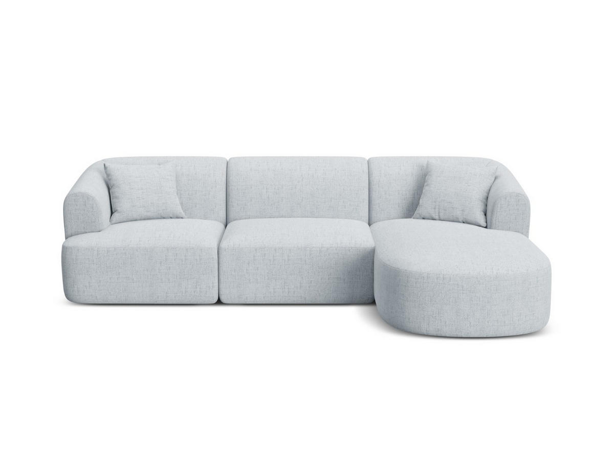 MODULARES-ECKSOFA rechts Campi aus strukturiertem Stoff hellgrau 4 Sitzplätze - Hellgrau, Textil (156/256cm) - Cosmopolitan Design