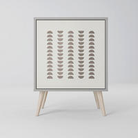SIDEBOARD HARMONY ESSENCE, Grau, 57,5x42x77,5 cm, Schräge Buchenholzfüße - Buchefarben/Multicolor, Holzwerkstoff/Buchenholz (57.5/77.5/42cm) - SpaceRebels