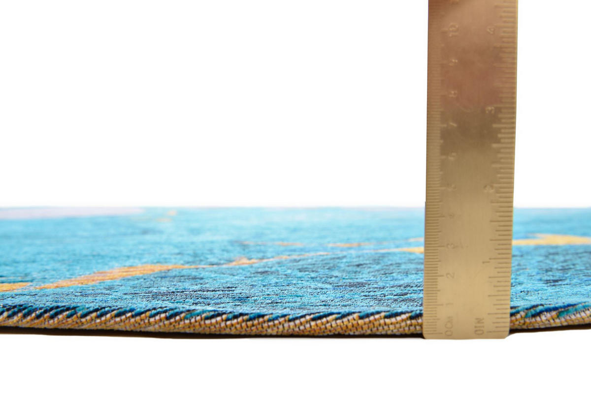 FLACHWEBETEPPICH Cosima 80x160 cm - Türkis, Textil (80/160cm) - Gino Falcone