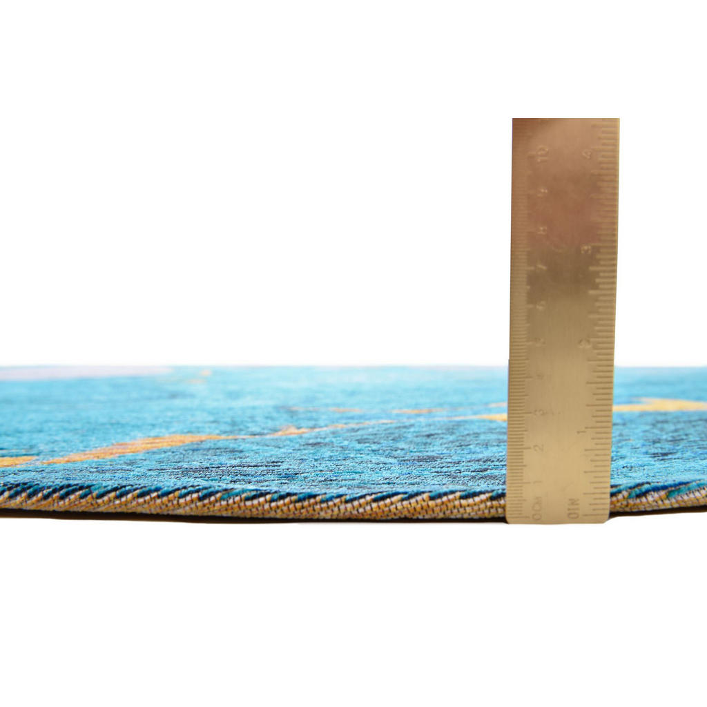 Thumbnail - Gino Falcone Flachwebeteppich, Türkis, Textil, Pop-Art, Rechteckig, 190x280 cm, Oeko-Tex®, für Fußbodenheizung geeignet,...