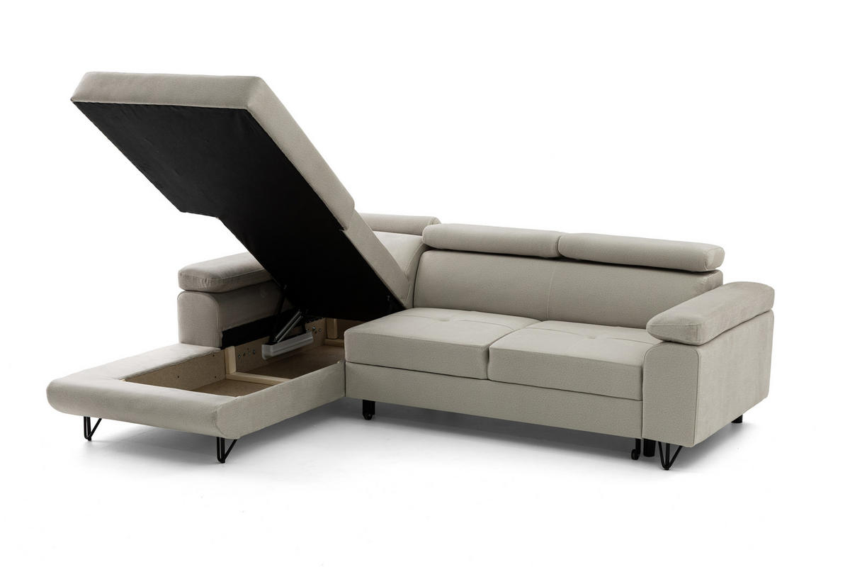 ECKSOFA NORIS L Beige mit Schlaffunktion Links - Beige, Holz/Textil (250/183cm) - Muffo