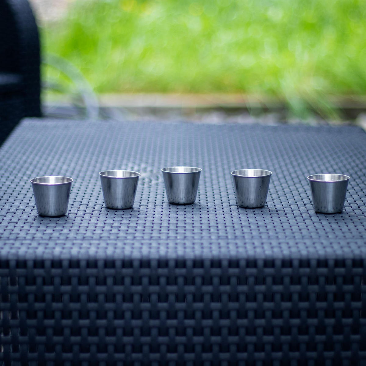 CAMPING BECHER SET Edelstahl - Silberfarben, Metall (0.055L) - Intirilife