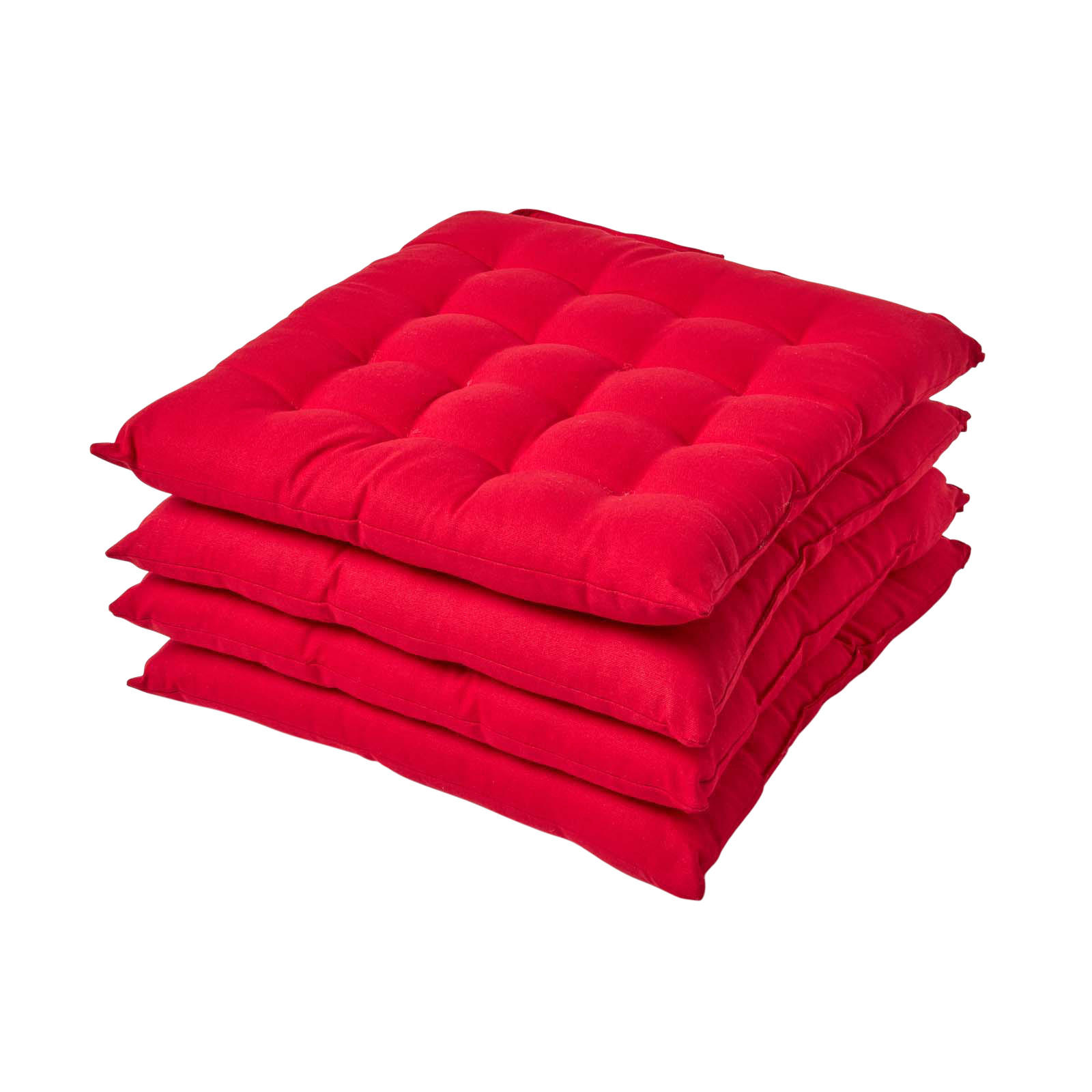 STUHLKISSEN 4er-Set rot 40/40/6,5 cm - Rot, Textil (40/40/6.5cm) - Homescapes