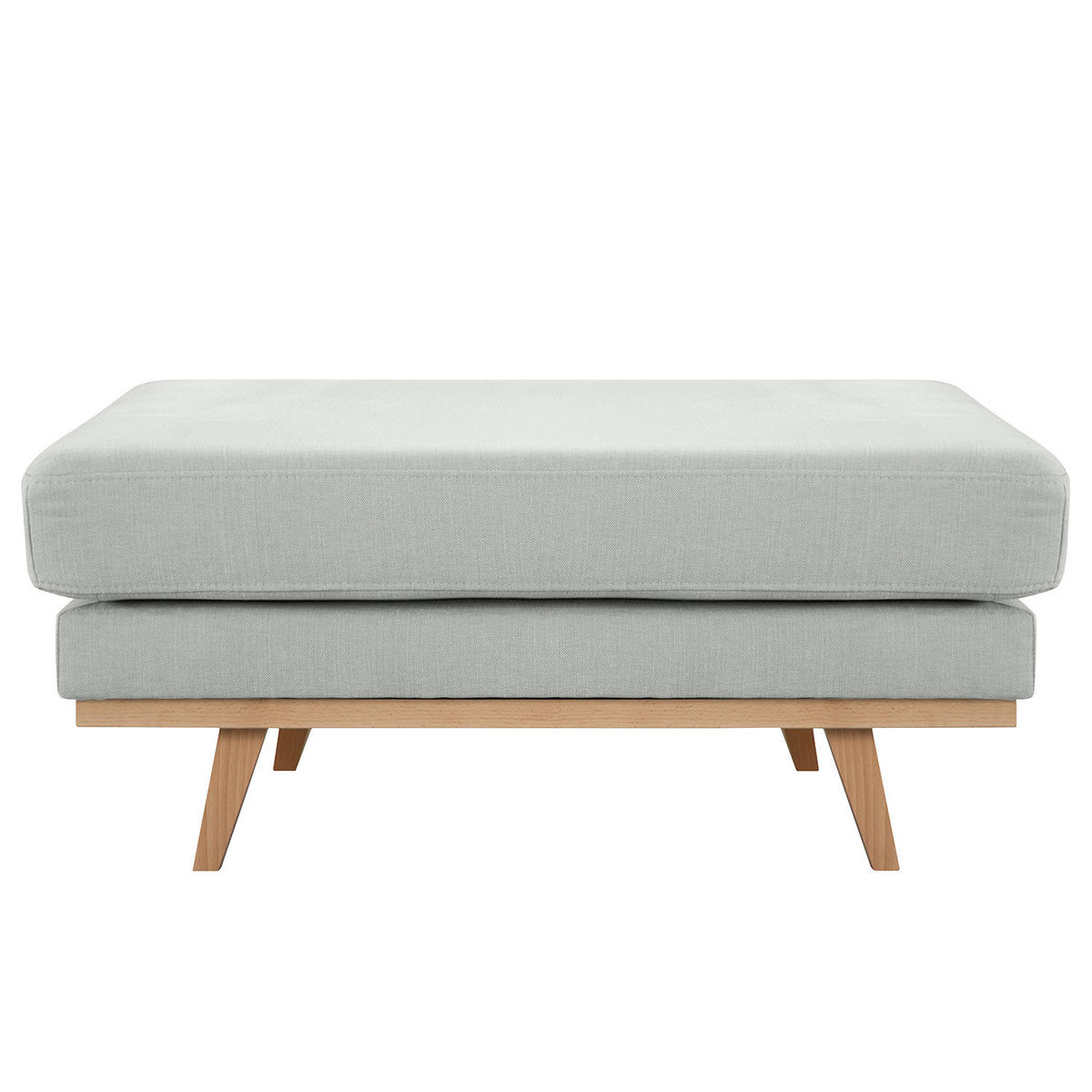 POLSTERHOCKER - Buchefarben/Grau, Buchenholz/Textil (85/43/60cm) - home24