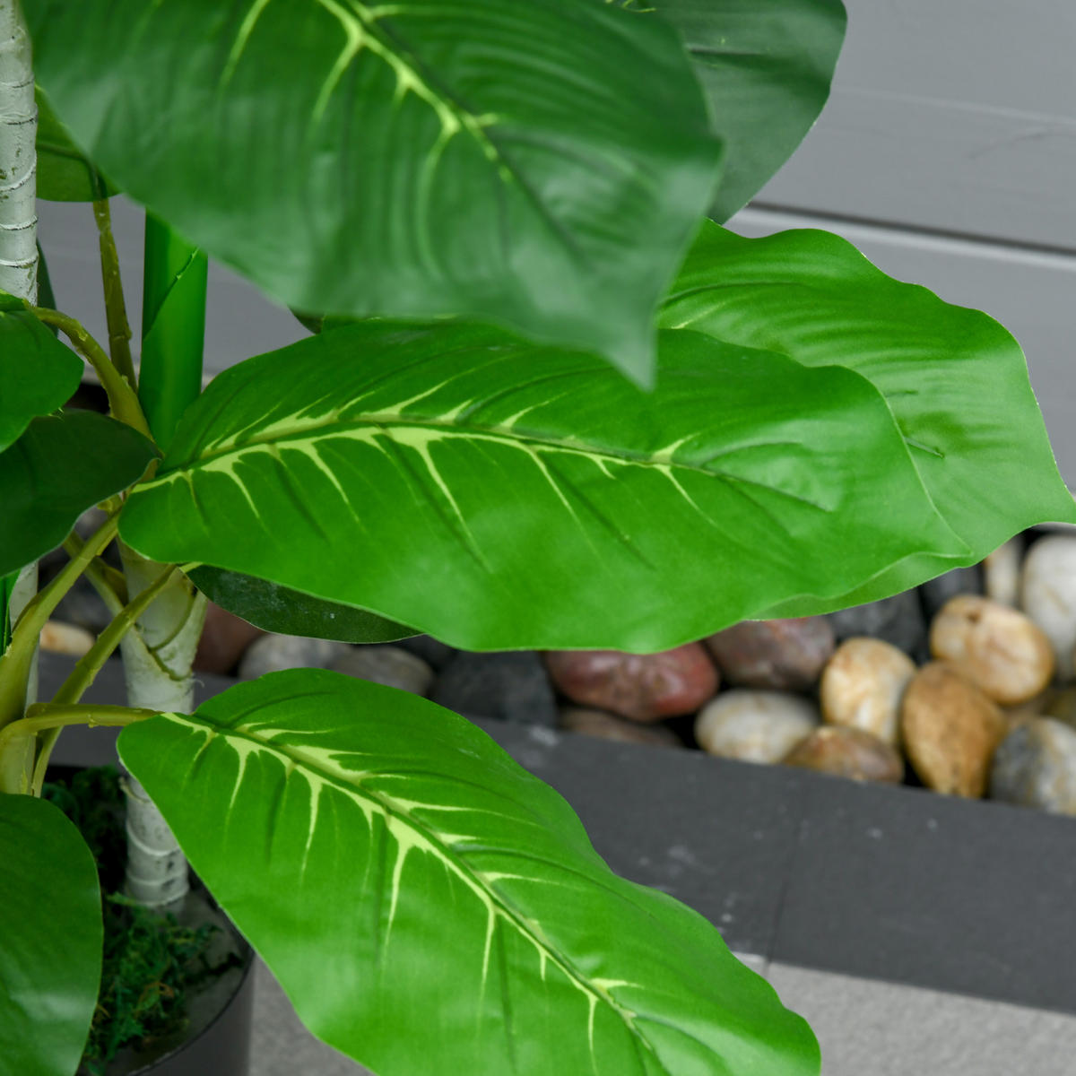 KUNSTPFLANZE PEVA Grün - Grün, Metall (95cm) - HOMCOM